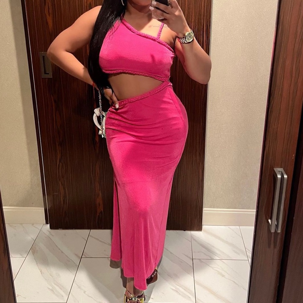 Hot pink dress